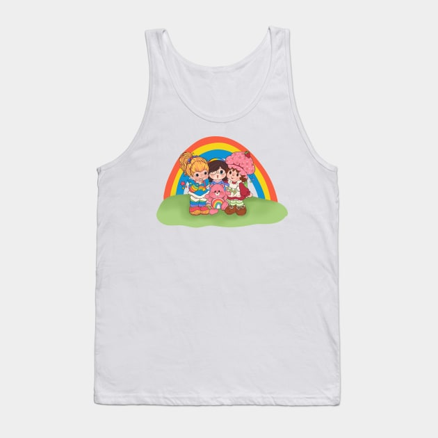 Vintage 80s Girls Gang Rainbows Garden Tank Top by 80sCartoons.Club